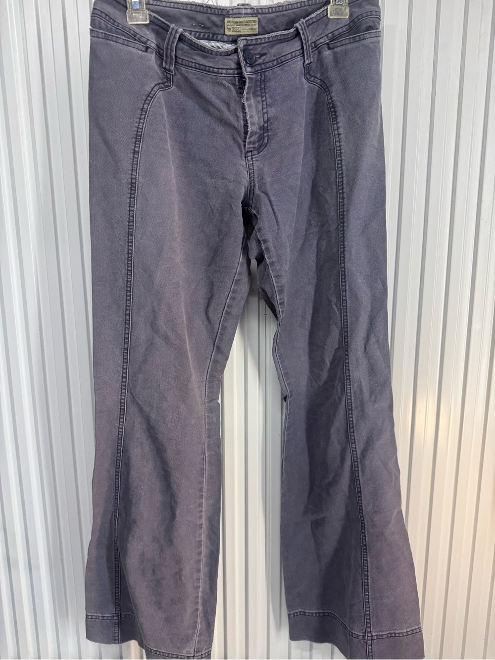 American Eagle Vintage Y2K Military Tag Flare Pants Sz 4 Hong Kong 100% Cotton